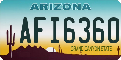 AZ license plate AFI6360