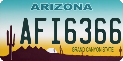 AZ license plate AFI6366