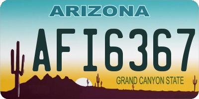 AZ license plate AFI6367