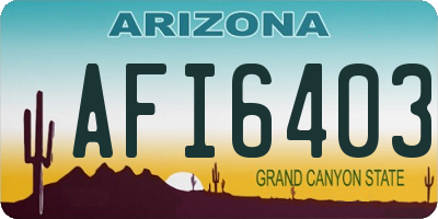 AZ license plate AFI6403