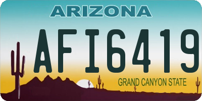 AZ license plate AFI6419
