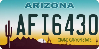 AZ license plate AFI6430