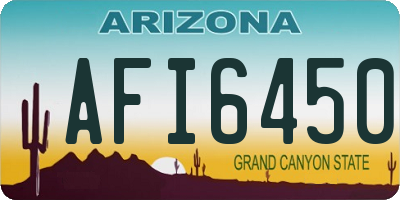 AZ license plate AFI6450