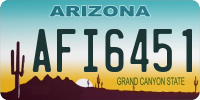 AZ license plate AFI6451