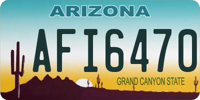 AZ license plate AFI6470
