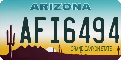 AZ license plate AFI6494