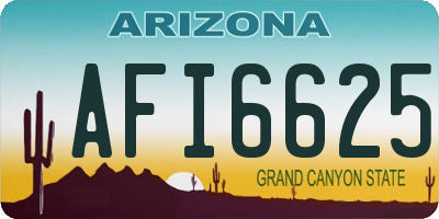 AZ license plate AFI6625