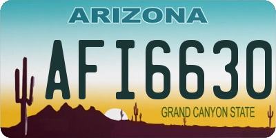 AZ license plate AFI6630