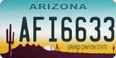 AZ license plate AFI6633