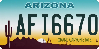 AZ license plate AFI6670