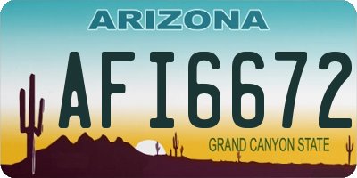 AZ license plate AFI6672