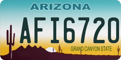 AZ license plate AFI6720