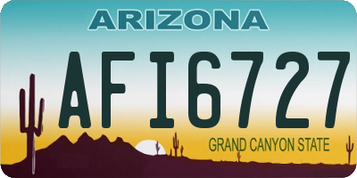 AZ license plate AFI6727