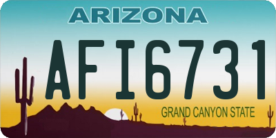 AZ license plate AFI6731