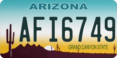 AZ license plate AFI6749