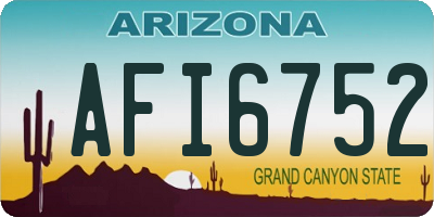 AZ license plate AFI6752