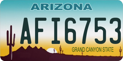 AZ license plate AFI6753