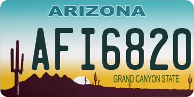 AZ license plate AFI6820