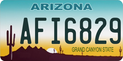 AZ license plate AFI6829