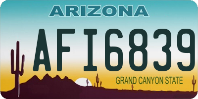 AZ license plate AFI6839