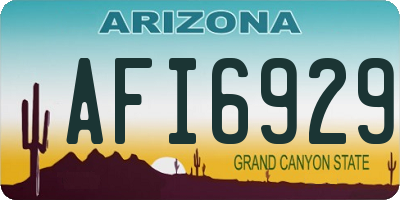 AZ license plate AFI6929