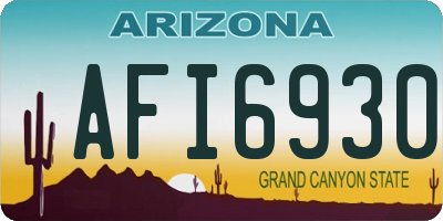 AZ license plate AFI6930
