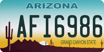 AZ license plate AFI6986