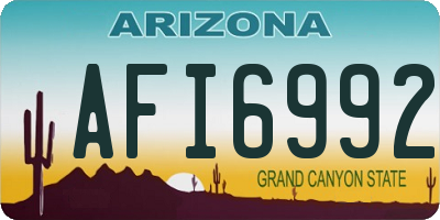 AZ license plate AFI6992