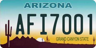 AZ license plate AFI7001