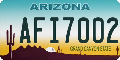 AZ license plate AFI7002