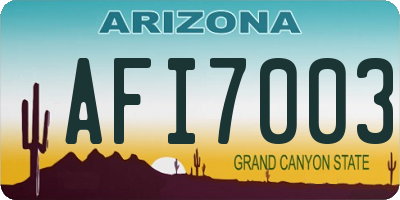 AZ license plate AFI7003