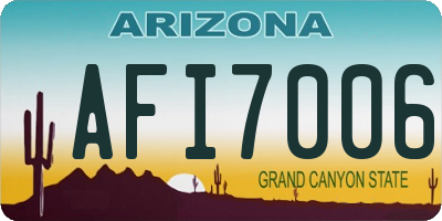 AZ license plate AFI7006