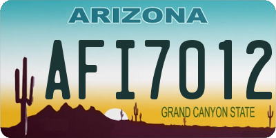 AZ license plate AFI7012