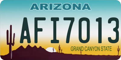 AZ license plate AFI7013