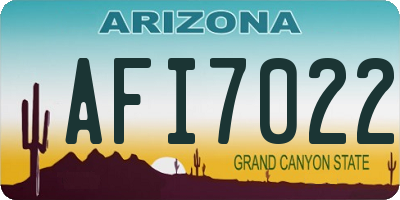AZ license plate AFI7022