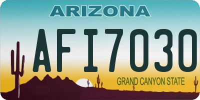 AZ license plate AFI7030