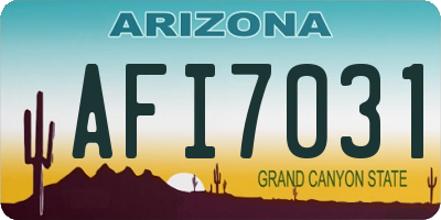 AZ license plate AFI7031
