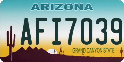 AZ license plate AFI7039