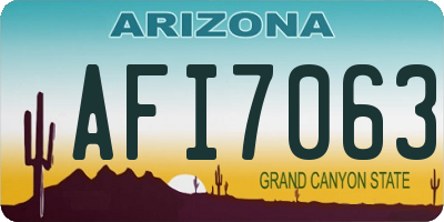 AZ license plate AFI7063
