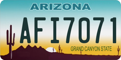 AZ license plate AFI7071