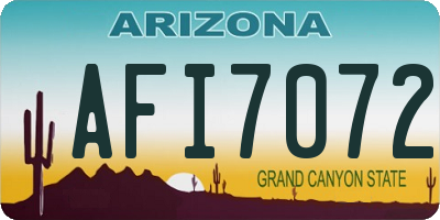 AZ license plate AFI7072