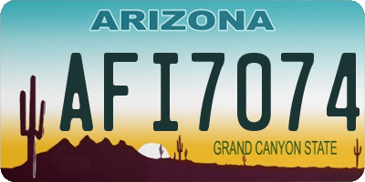 AZ license plate AFI7074