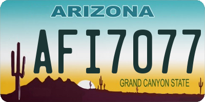 AZ license plate AFI7077