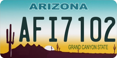 AZ license plate AFI7102