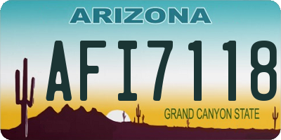 AZ license plate AFI7118