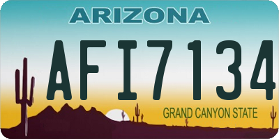 AZ license plate AFI7134