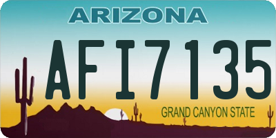 AZ license plate AFI7135