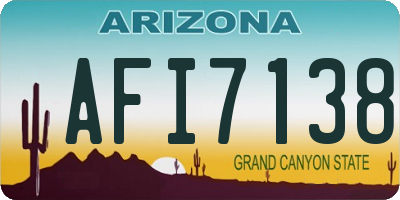 AZ license plate AFI7138