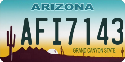 AZ license plate AFI7143