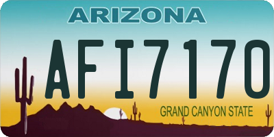 AZ license plate AFI7170